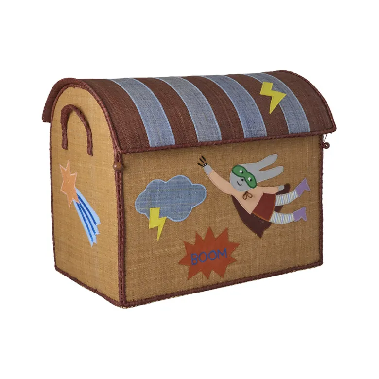 Rice Basket House for Storage, Natural – Hero Theme Blue