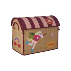 Rice Basket House for Storage, Natural - Hero Theme Pink