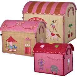 Rice Basket Shaped House for Storage, Pink - Fun Fair Theme
