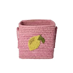 Rice Basket with Lemon Motif, Rose