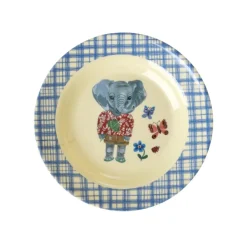 Rice Children's Melamine Bowl, Blue - Nathalie Lété Print