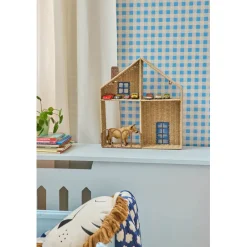 Rice House Shelf, Væghylde inddelt i 4 rum - Blue