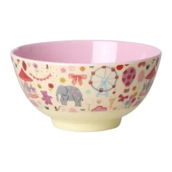 Rice Melamine Bowl, Medium, Pink - Fun Fair Print