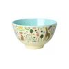 Rice Melamine Bowl, Small, Fun Fair Print - Mint