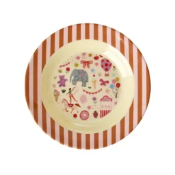 Rice Melamine Children's Bowl, Pink - Fun Fair Print
