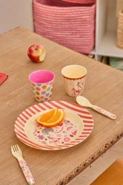 Rice Melamine Children's Bowl, Pink - Fun Fair Print