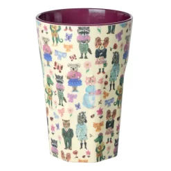 Rice Melamine Cup, Tall, Bordeaux - Nathalie Lété Print
