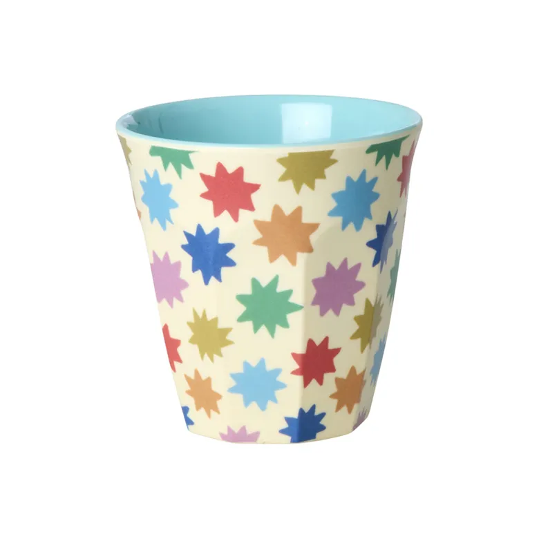 Rice Melamine Cups, Fun Fair Print, 6-Pack, Small - Mint