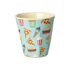 Rice Melamine Cups, Fun Fair Print, 6-Pack, Small - Mint