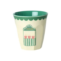 Rice Melamine Cups, Fun Fair Print, 6-Pack, Small - Mint