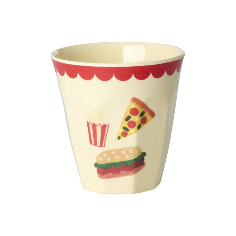 Rice Melamine Cups, Fun Fair Print, 6-Pack, Small - Mint