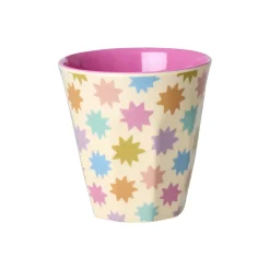 Rice Melamine Cups, Fun Fair Print, Set of 6, Small - Pink