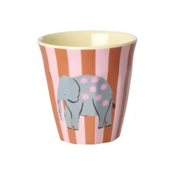 Rice Melamine Cups, Fun Fair Print, Set of 6, Small - Pink