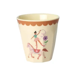 Rice Melamine Cups, Fun Fair Print, Set of 6, Small - Pink