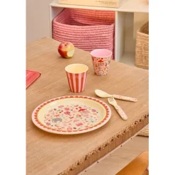 Rice Melamine Lunch Plate, Fun Fair Print - Pink
