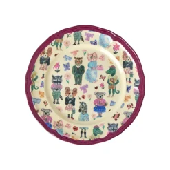 Rice Melamine, Vintage Side Plate in Bordeaux - Nathalie Lété Print