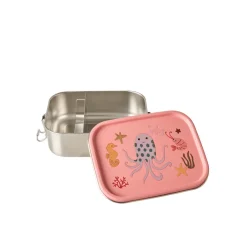 Rice Stainless Steel Lunchbox with Divider, Small, Coral Ocean Print