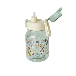 Rice Tritan Water Bottle, 700 ml – Soft Green Sports Print