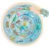 Round Wooden Puzzle with Animal Motifs – 27 Pieces