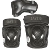 Save My Bones, Protective Gear for Roller Skating, Black - Sizes XS-L