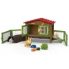Schleich Rabbit Hutch with 3 Rabbits
