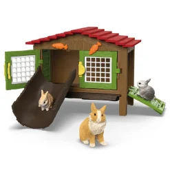 Schleich Rabbit Hutch with 3 Rabbits