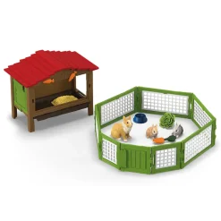 Schleich Rabbit Hutch with 3 Rabbits