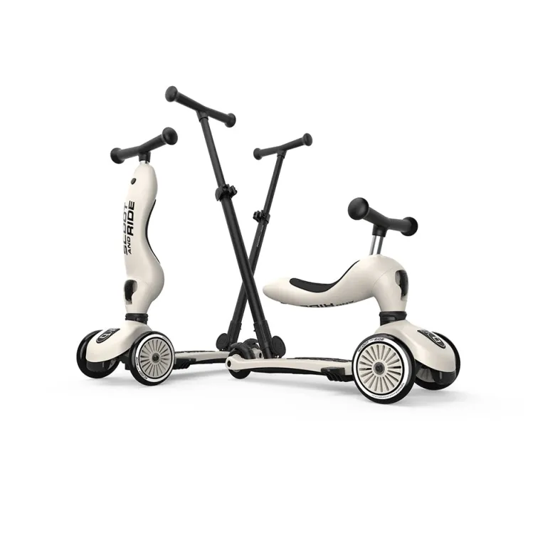 Scoot and Ride, Highway Kick 1, Push & Go Scooter with Push Bar - Ash