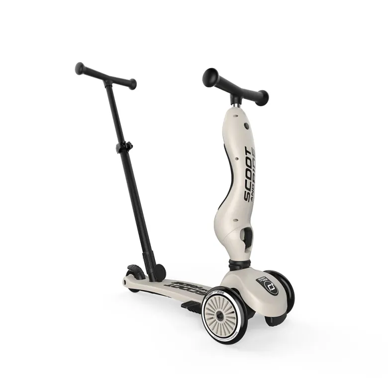 Scoot and Ride, Highway Kick 1, Push & Go Scooter with Push Bar - Ash