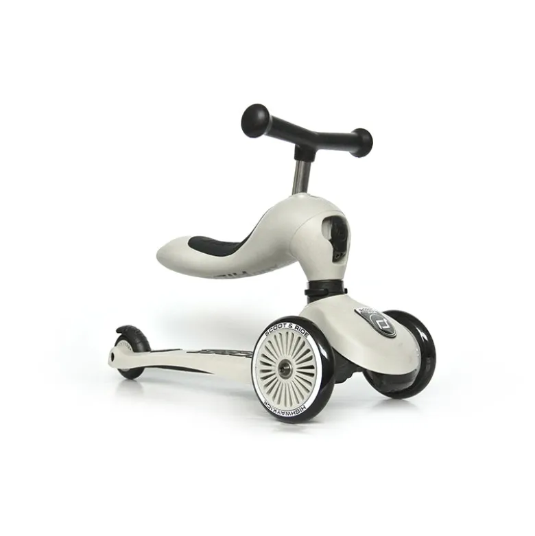 Scoot and Ride, Highway Kick 1, Push & Go Scooter with Push Bar - Ash