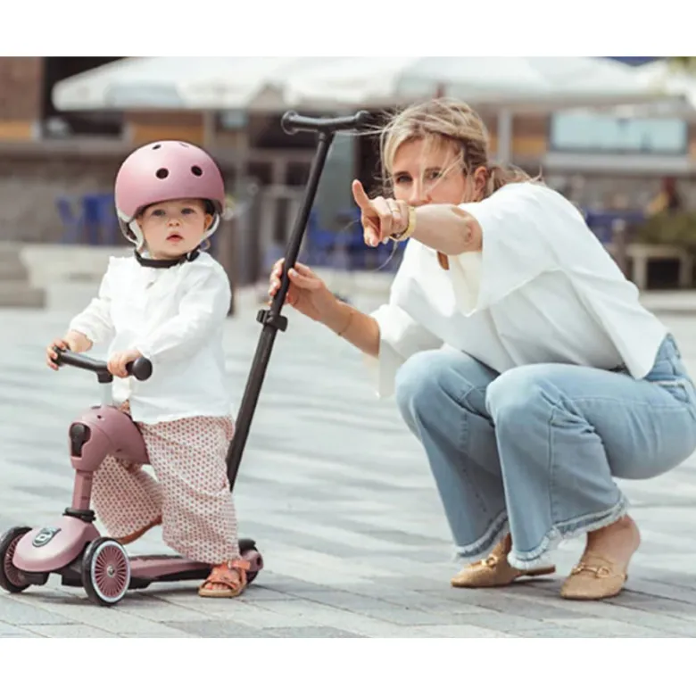 Scoot and Ride, Highway Kick 1, Push & Go Scooter with Push Bar - Ash