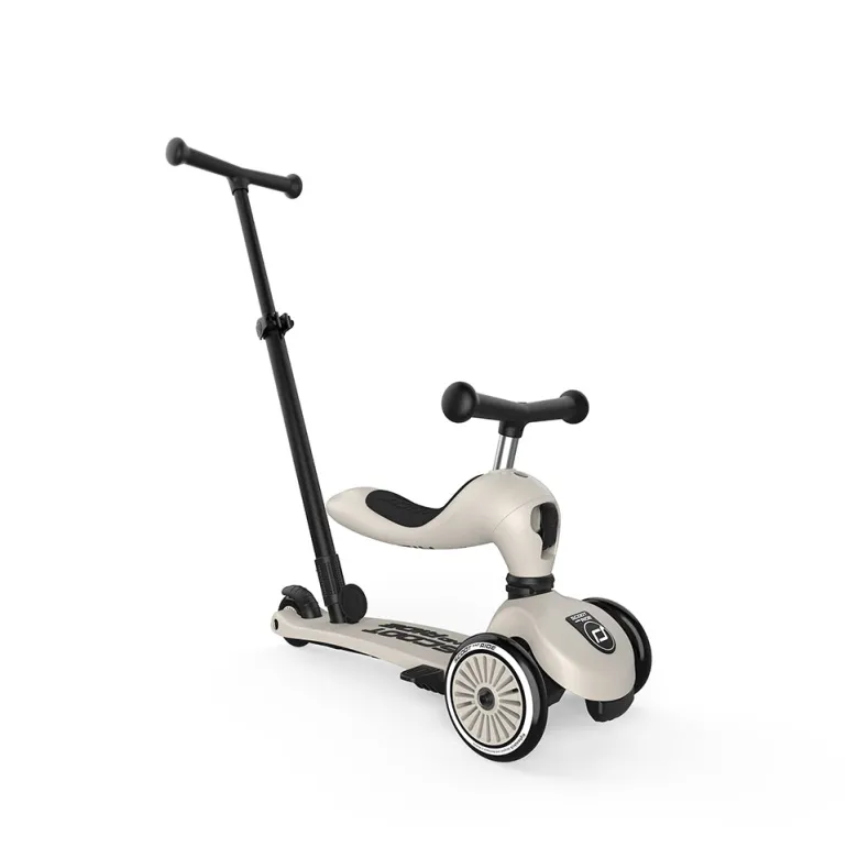 Scoot and Ride, Highway Kick 1, Push & Go Scooter with Push Bar - Ash