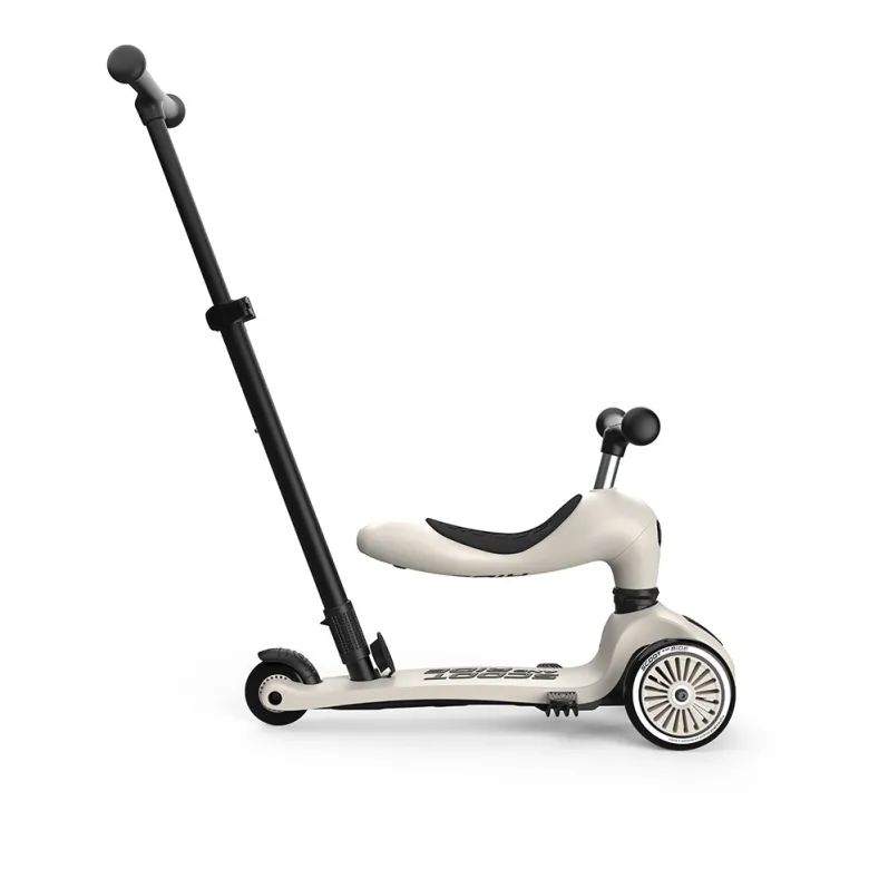 Scoot and Ride, Highway Kick 1, Push & Go Scooter with Push Bar - Ash