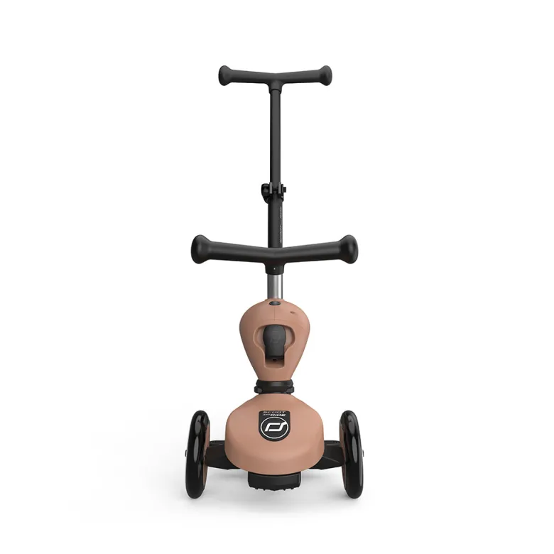 Scoot and Ride, Highway Kick 1, Push & Go Scooter with Push Bar - Mocha