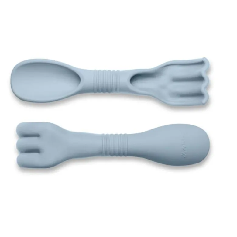 Scrunch Sand Toy, Shovel and Rake Combo - Double-Digger - Light Blue