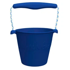Scrunch-bucket, soft and foldable bucket - midnight blue