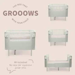 Sebra Bed, Baby and Junior - Mist Green