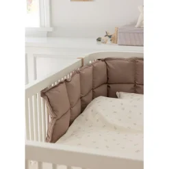 Sebra Bed Bumper, Kapok, Half Length - Jetty Beige