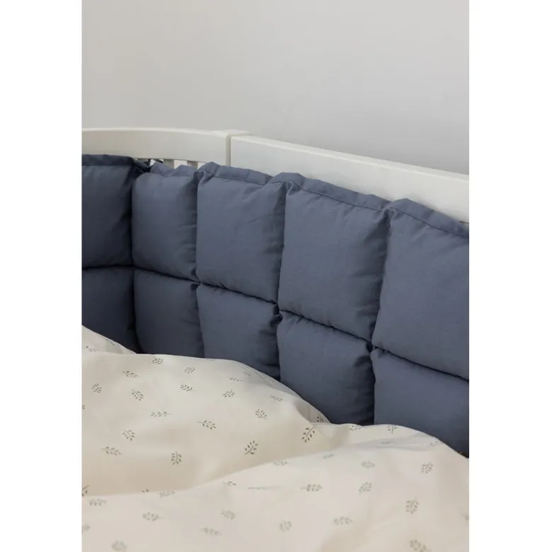 Sebra Bed Bumper, Kapok, Half-Length – Forest Lake Blue