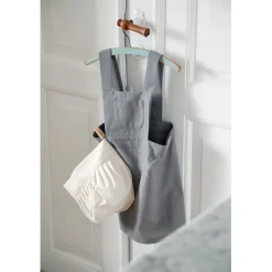 Sebra Children's Apron Set with Chef's Hat, Elephant Grey/Classic White