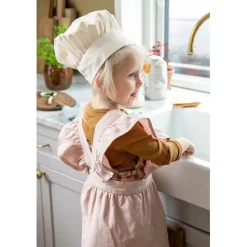 Sebra Children's Apron Set with Chef's Hat, Elephant Grey/Classic White