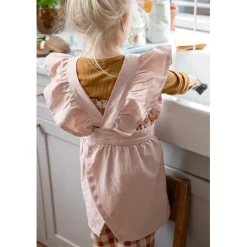 Sebra Children's Apron Set with Chef's Hat, Elephant Grey/Classic White