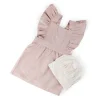 Sebra Children's Apron Set with Chef's Hat, Dusty Pink/Classic White