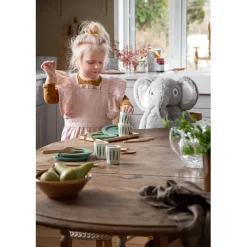 Sebra Children's Apron Set with Chef's Hat, Dusty Pink/Classic White