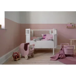 Sebra dukkevogn i træ, Blossom pink