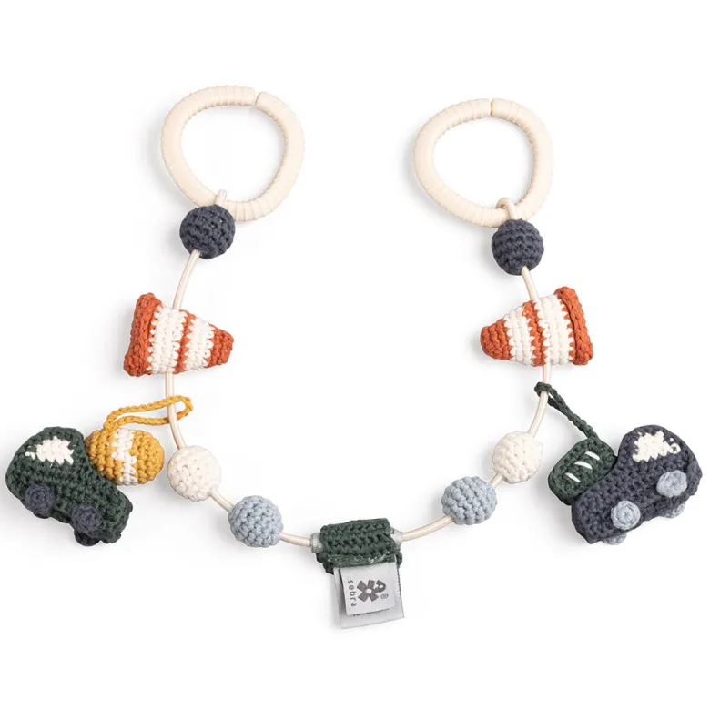 Sebra Hand-crocheted Pram Chain, Busy Builders