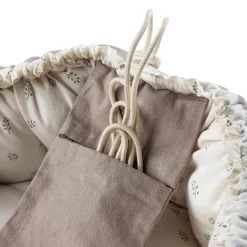 Sebra 3-in-1 Baby Nest, Baby Lift, and Play Mat, Sophora Leaves - Beige