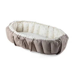 Sebra 3-in-1 Baby Nest, Baby Lift, and Play Mat, Sophora Leaves - Beige