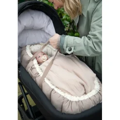 Sebra 3-in-1 Baby Nest, Baby Lift, and Play Mat, Sophora Leaves - Beige