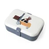 Sebra Lunch Box with Divider and Silicone Strap, Busy Builders